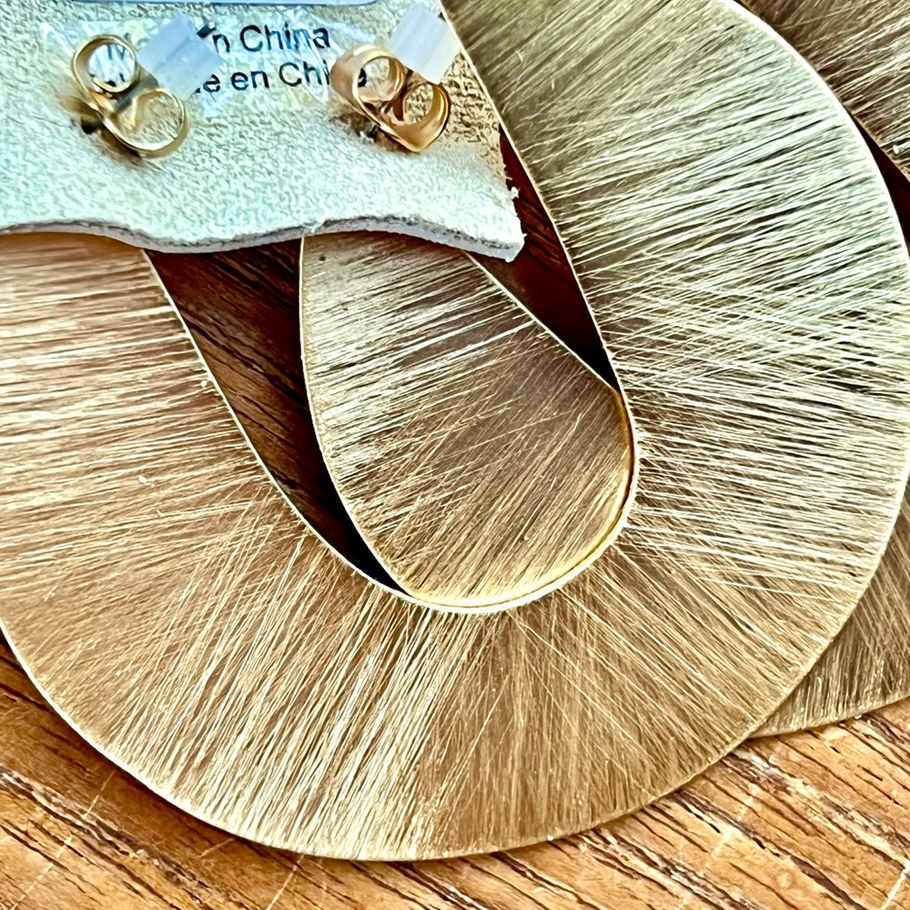NWT Anthropologie Textured Hoop Statement Earrings - Picture 16 of 16
